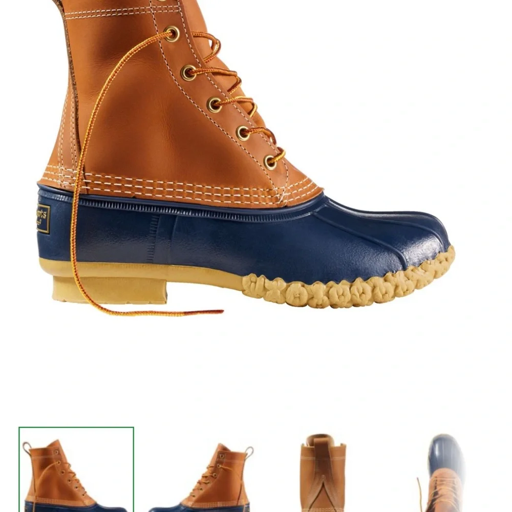 Brown and Navy Duck Boots LL Bean- NEW - Picture 5 of 5